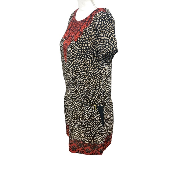 Anthropologie Kachel Silk Lace Print Shift Mini Dress Sz 2P - Picture 2 of 14